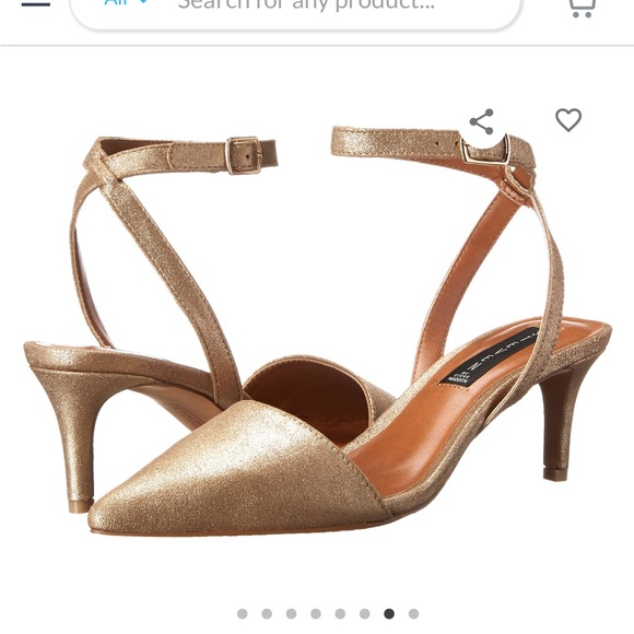 Steven by Steve Madden Caydence Dusty Gold Sparkle Kitten Heel Pumps Sz 6.5 - Picture 4 of 10